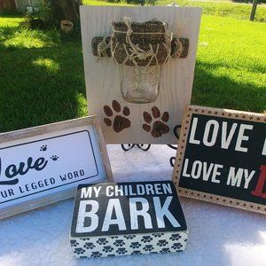 Bundle of Four (4) Dog Wall Art